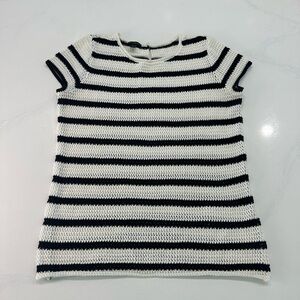 Talbots Black and White Striped Sweater